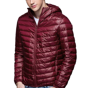 Custom logo Premium Jackets Winter Shinny Custom Design Hooded Men's Outerwear <b>Feather</b> Puff <b>Down</b> Bubble Coat Mens Puffer Jacket - Product Image 1