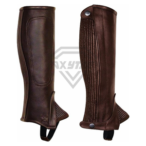 Polainas de Cuero Genuino Marrón Premium para Hombre y Mujer, Elegantes, Estilo Western, para Montar a Caballo - Product Image 1