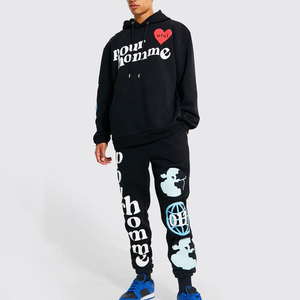 High Quality Custom Logo Men's Two-<b>Piece</b> Solid Color Tracksuit Tracksuit, 100% Cotton From Pakistan Winter Style Sets - Product Image 1