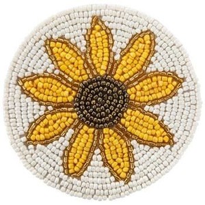 Cute handmade <b>beaded</b> fashionable customized choice <b>beaded</b> color full Flower design <b>coaster</b> Durable Office Table Home descorative - Product Image 1