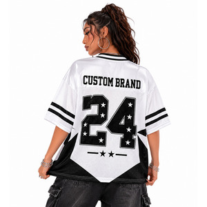 Maillot de football américain unisexe surdimensionné personnalisé pour l'été – Logo et numéro thermocollés de qualité supérieure, T-shirt en maille à séchage rapide OEM - Product Image 2