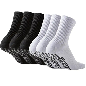 Non-Slip Crew <b>Socks</b> <b>for</b> Men <b>Women</b>, Anti-Slip Grip Training Workout Sports <b>Socks</b>, <b>Black</b> White OEM ODM - Product Image 1