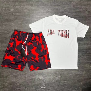 EXOFIT APPAREL Ensemble court en polaire respirant et à séchage rapide avec t-shirt et short imprimé 100% polyester pour homme – Collection été – Grande Vente - Product Image 1