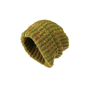 Unisex Knit Beanie Hat 100% Acrylic Cuffed <b>Winter</b> <b>Cap</b> Casual Style for Adults Black Multicolor Speckle Pattern - Product Image 3