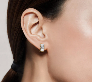 <b>Hoops</b> Earrings Diamond Earrings Gold and <b>Silver</b> Earrings Lab Grown Diamonds Earrings <b>Hoops</b> Fine Jewelry for Women - Product Image 4