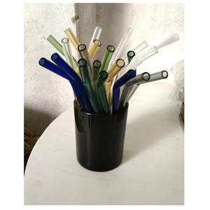 Pailles en verre transparent pour smoothies, milkshakes, cocktails, café, thé et boissons froides - Product Image 1