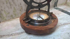 <b>Vintage</b> Brass Round Theodolite Alidade Telescope <b>Compass</b> Survey Instrument OEM Nautical Marine Polished Home Decor Wholesale - Product Image 3
