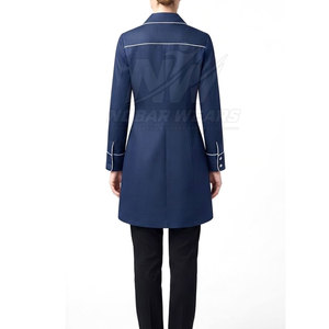 Elegante <span class=keywords><strong>Camice</strong></span> da Laboratorio Aderente per Donne, Manica Lunga, Abbigliamento Sanitario, Chiusura Frontale con Bottoni e Pratico Tasche Portaoggetti - Product Image 5