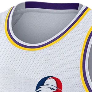 Camiseta de Baloncesto Blanca y Morada para Hombre, Sin Mangas, Ligera, Deportiva, Transpirable, Uniforme para Entrenamiento y Partido - Product Image 3