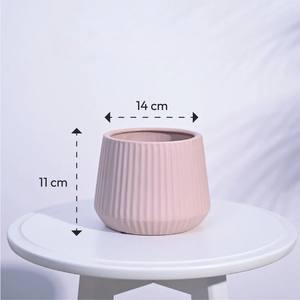 Maceta de Cerámica Texturizada con Acabado Mate Color Rosa Pálido, Soporte Duradero para Plantas de Interior, Decoración Moderna y Elegante para el Hogar - Product Image 2