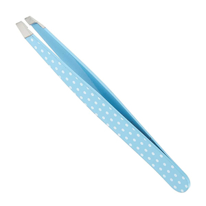 Pinces à épiler professionnelles pour sourcils, à pointe inclinée, en acier inoxydable, avec logo personnalisé, vente en gros - Product Image 1