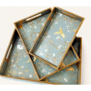 Plateaux ronds en émail faits main de qualité supérieure - Ensemble de plateaux décoratifs pour bijoux à motifs floraux et d'oiseaux - Cadeaux de mariage élégants et articles de décoration haut de gamme pour la maison - Product Image 3