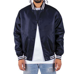 Custom Logo <b>Light</b> Sports Satin Bomber <b>Jacket</b> for <b>Men</b> Factory's Winter Varsity Baseball Letterman Silk <b>Jacket</b> - Product Image 4