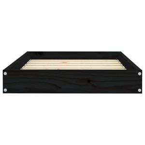 Lit pour chien en bois de pin massif durable, noir, 28,1 x 21,3 x 3,5 pouces, pour animaux de compagnie - Product Image 4