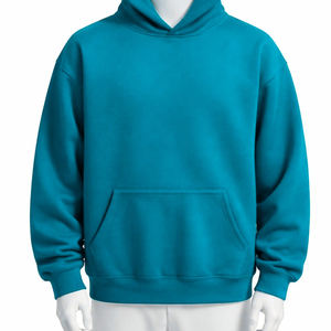 Sudaderas con Capucha de Alta Calidad al por Mayor, 100% Algodón, Felpa, Color Sólido, Hombros Caídos, con Bolsillo, para Hombre - Product Image 2