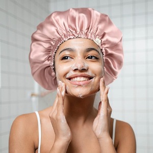 Bonnet de nuit en satin respirant pour femmes, bonnet de protection des cheveux réglable pour cheveux bouclés - Product Image 2