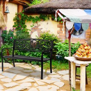 Elegante Panchina da Giardino in Acciaio e Legno per Giardini, Cortili e Spazi Esterni - Product Image 4