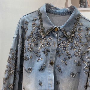 Chemises en jean pour femmes, manches longues, coupe classique, style vintage décontracté, été, séchage rapide, respirant, streetwear de haute qualité - Product Image 3