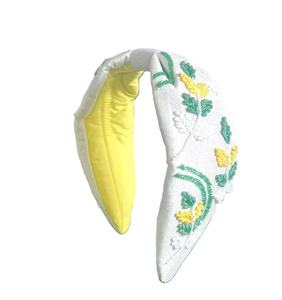 Stylish Seed Beaded Knotted <b>Hairbands</b> for Girls Handmade Fabric Hair Accessories Online Carton Packaging Customization Available - Product Image 1