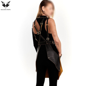 Custom Women Sexy <b>Leather</b> Apron Best <b>Harness</b> Style Clubwear Uniform Ladies Fashion Party Wear Faux <b>Leather</b> Bib Apron - Product Image 2