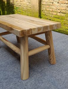 Mesa de Centro Rectangular 80x40x40 de Madera de Teca Sólida con Acabado Natural Modelo TAB48 - Product Image 3