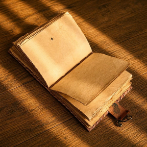 Diario de Cuero Grabado con Piedras Antiguas Hecho a Mano, Cuaderno de Gemas Vintage, Páginas Antiguas, Diario de Viaje y Escritura - Product Image 6