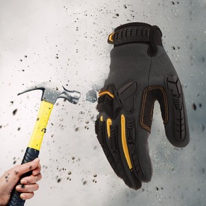 Gants de course coupe-vent à doigts complets, enduits PU, compatibles écran tactile, antidérapants, fermeture auto-agrippante, unisexe, activités de plein air, gris, noir, jaune - Product Image 6