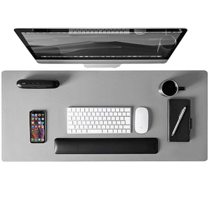 Nouvel arrivage en stock, qualité assurée, tapis de bureau double face en cuir PU antidérapant et résistant à l'eau, tapis de souris avec repose-poignet pour - Product Image 1