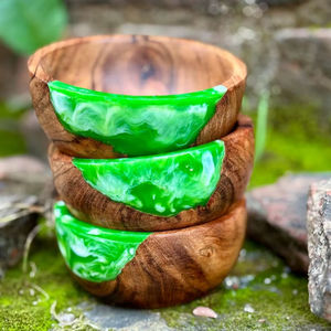 ชามเรซิ่นไม้กระถินเทศทำมือ ของตกแต่งครัวสไตล์เรียบง่าย ชามใส่อาหารไม้และเรซิ่น คุณภาพดีเยี่ยม ภาชนะบนโต๊ะอาหาร - Product Image 1