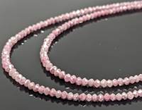 Perles facettées rondes en diamant rose rare 1,5-3 mm, brin de 15 pouces, qualité AAA+, naturelles, pour la fabrication de bijoux, vente en gros, fournitures en vrac pour les fabricants.