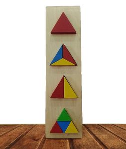 Juguete Educativo Montessori de Madera, Tablero de Clasificación de Formas Geométricas, Triángulos Apilables para Niños - Product Image 1