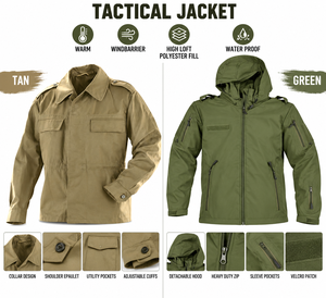 Veste tactique unisexe d'hiver, imperméable, coupe-vent, avec réflexion thermique, camouflage, pour usage de sécurité, conforme ISO, polyester/coton - Product Image 3