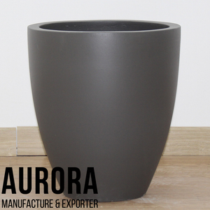 Ensemble de pots à fleurs en béton gris, modernes, minimalistes et écologiques, avec trous de drainage pour la décoration de jardin extérieur - Product Image 4