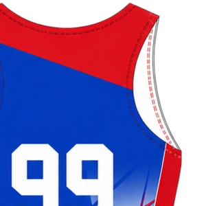 Maillot de compétition de rowing bleu roi et rouge pour homme, sans manches, uniforme de performance, singlet de course, personnalisable, vente en gros pour équipes sportives - Product Image 5