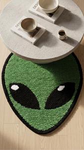 Alfombra Antideslizante de Lana Hecha a Mano, Diseño Verde Alien, Alfombra Suave de Felpa para Dormitorio Infantil y Decoración de Sala de Estar - Product Image 4