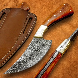 OEM Custom Handmade Damascus Steel Hunting Skinner Full Tang Fixed Blade Color Bone Handle Camping Outdoor Tactical Knife - Product Image 1