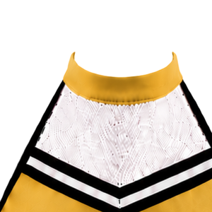 <b>Golden</b> Yellow Cheerleading <b>Crop</b> <b>Top</b> Uniform Team Dance Competition Performance Sportswear Athletic Training Apparel - Product Image 3