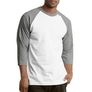 Fashion Men O Neck Raglan T Shirts Contrast Color Pullover Baseball Tops Custom Logo Casual Daily Wear Wholesale <b>Tshirts</b> for Men - Product Image 3