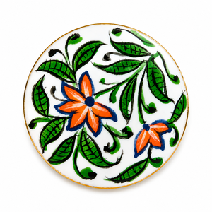 Botones de Lujo Personalizados de Latón con Esmalte Blanco Pintado a Mano, Diseño Floral de Enredadera Azul, Botón de Cerámica para Traje de Hombre, Blazer, Sherwani - Product Image 1