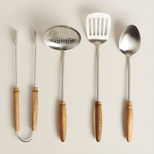 Juego de cubiertos de madera de acacia natural, cuchara, cucharón, espátula para catering, fiestas, restaurantes, suministro al por mayor - Product Image 3