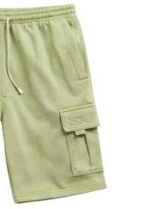 กางเกงขาสั้นคาร์โก้สีเขียวมะกอกอ่อนสำหรับผู้ชาย เอวยางยืด มีเชือกผูก เอวสม็อค สไตล์ลำลอง สตรีทแวร์ มีกระเป๋าข้าง กางเกงขาสั้นฤดูร้อน รับผลิตแบบ OEM - Product Image 4