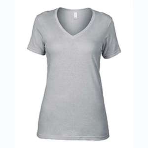 Camisetas al por mayor para mujer 2026, cuello en V profundo, lisas, sin marca, de alta calidad, 100% algodón, para imprimir. - Product Image 5