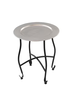 Table d'appoint ronde en métal de luxe avec pieds en fer courbés, table basse décorative pour le salon et la chambre à coucher - Product Image 1