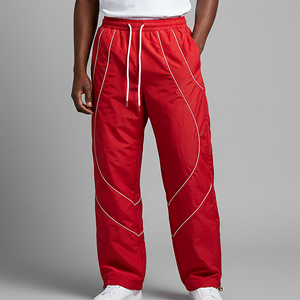 Fashion Reflective Piping <b>Nylon</b> Track Pants Lightweight Windproof <b>Joggers</b> Elastic Waist Streetwear Outdoor Men's Trousers - Product Image 1