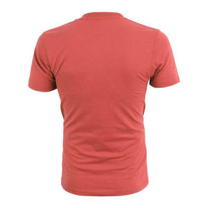 เสื้อยืดคอกลมแขนสั้นสีแดงล้วนสำหรับผู้ชาย ทรงเข้ารูป สไตล์ลำลอง - Product Image 2