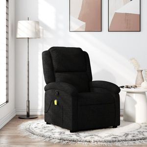 Fauteuil de massage inclinable en contreplaqué noir avec revêtement en polyester noir et structure métallique - Product Image 1