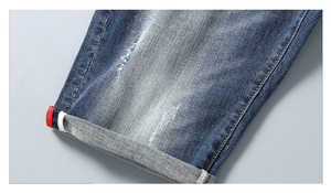 Shorts de Mezclilla Desgastados para Hombre, Corte Recto, Cintura Media, Algodón, Verano, Casual, con Detalle de Cremallera - Product Image 6