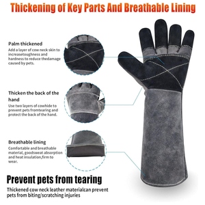 Gants en cuir de vachette renforcé résistant, ignifuges, pour la construction, la lutte contre les incendies, la soudure, gants de sécurité - Product Image 3