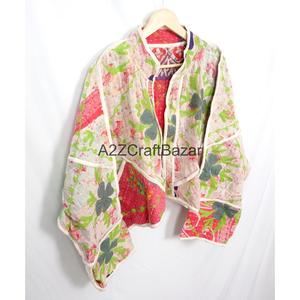 Indian Cotton Hand Block Print Vintage Kantha <b>Jackets</b> <b>Patch</b> Work Pure Cotton Women Winter <b>Jackets</b> - Product Image 5