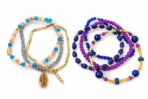 Women's Bohemian Gold Plated <b>Beaded</b> <b>Bracelets</b> Set Colorful Resin Acrylic Bangles Adjustable Eco-Friendly Jewelry - Product Image 4